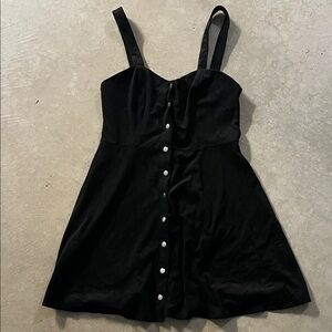 Elegant Black Button-Down Dress SUEDE
